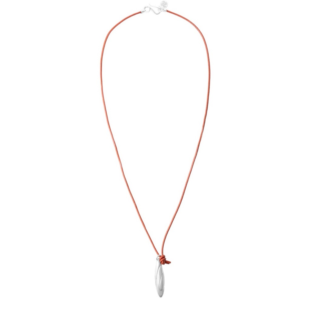 Earth Long Scarlet Leather Necklace